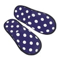 thumbnail image 1 of Slippers for Women, navy blue polka dots Womens Slippers Fuzzy Winter House Shoes, Soft Anti-Skid Slippers Indoor and Outdoor, 1 of 7