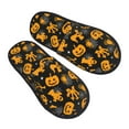thumbnail image 1 of Slippers for Women, pumpkin halloween spider web Womens Slippers Fuzzy Winter House Shoes, Soft Anti-Skid Slippers Indoor and Outdoor, 1 of 7