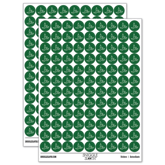 Slippery Banana Peel 200+ Round Stickers - Dark Green - Gloss Finish - 0.50" Size