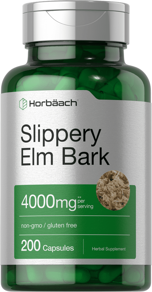 Slippery Elm Bark Extract 4000mg 200 Capsules by Horbaach