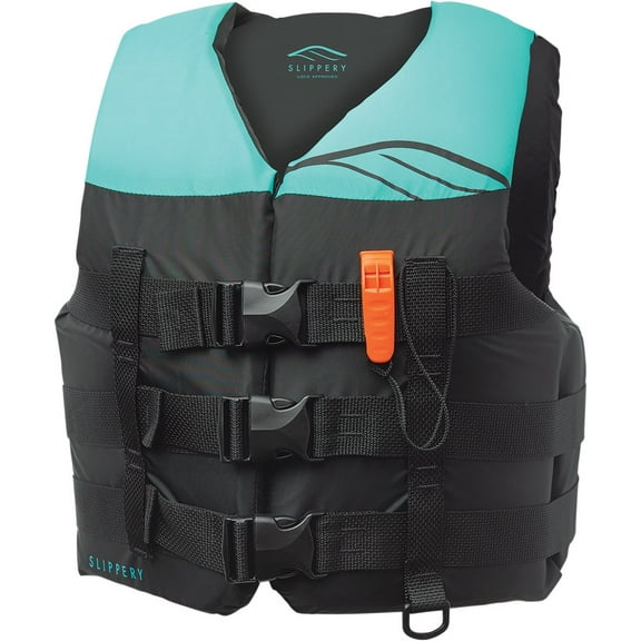 Slippery Hydro Nylon Womens Life Vest Black/Mint SM
