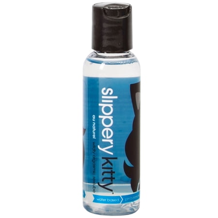 Slippery Kitty Au Naturel, Water Based Personal Lubricant for Women, Men and Couples, 2 oz Liquid