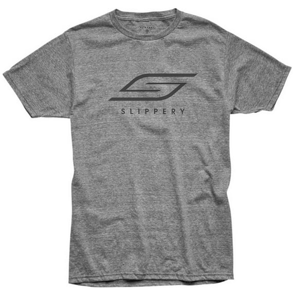 Slippery Logo Mens Short Sleeve T-Shirt Gray LG