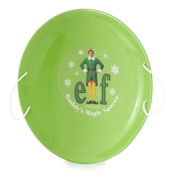 Slippery Racer 26" Buddy the Elf Metal Saucer Sled with Rope Handles, Green