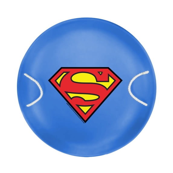 Slippery Racer 26" Heavy Duty Superman Metal Saucer Sled with Rope Handles