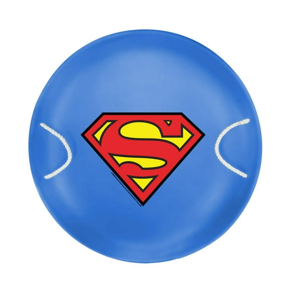 Slippery Racer 26" Heavy Duty Superman Metal Saucer Sled with Rope Handles