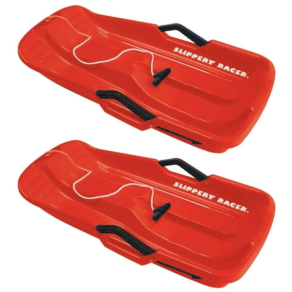 Slippery Racer Downhill Thunder Kids Toddler Toboggan Snow Sled (2 Pack)