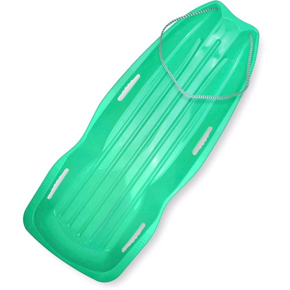 Slippery Racer Downhill Xtreme Flexible Adults and Kids Plastic Toboggan Snow Sled for up to 2 Riders with Pull Rope and Handles. (Green, 3 Pack)$$Sport & Recreation Other