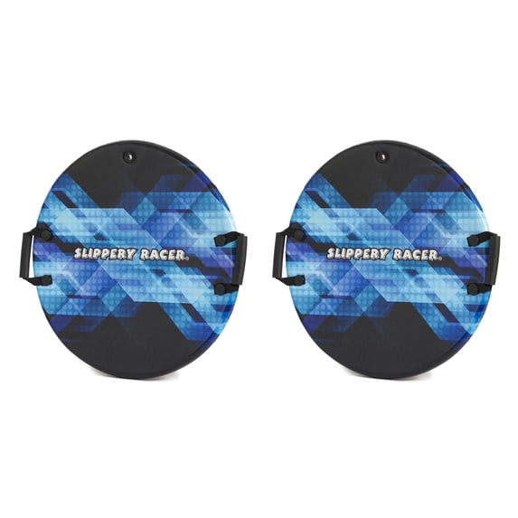 Slippery Racer Downhill Zeus Kids Foam Saucer Disc Snow Sled (2 Pack)