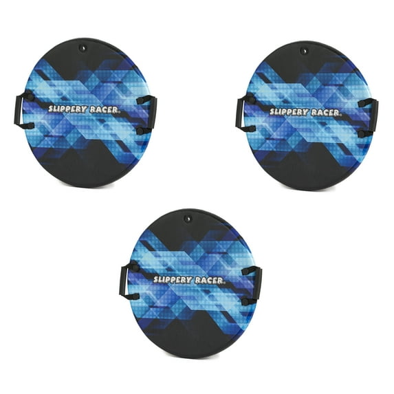 Slippery Racer Downhill Zeus Kids Foam Saucer Disc Snow Sled (3 Pack)