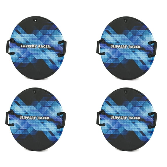 Slippery Racer Downhill Zeus Kids Foam Saucer Disc Snow Sled (4 Pack)