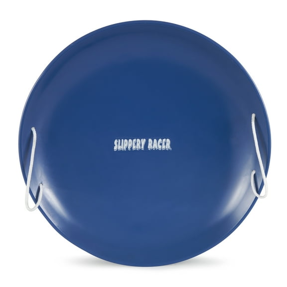 Slippery Racer ProDisc 26 Inch Metal Saucer Sled with Rope Handles, Blue