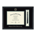 thumbnail image 1 of Framerly - SRU Tassel Diploma Frame with Black and Tartan Green Mat, 1 of 10