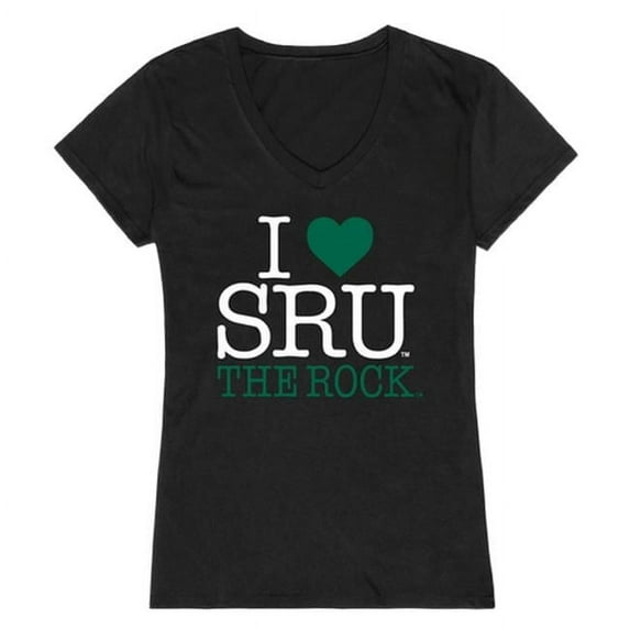Slippery Rock University The Rock I Love Women Short Sleeve T-Shirt, Black - Medium