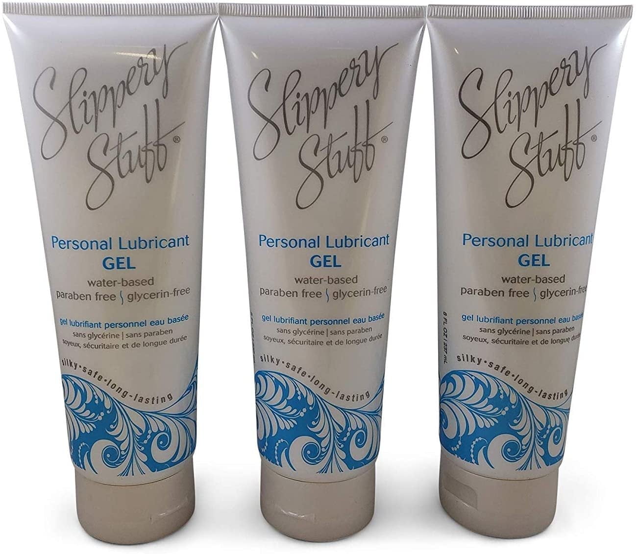 Slippery Stuff Water-Based Longlasting Personal Lubricant Gel, 8 oz 3 Pack 