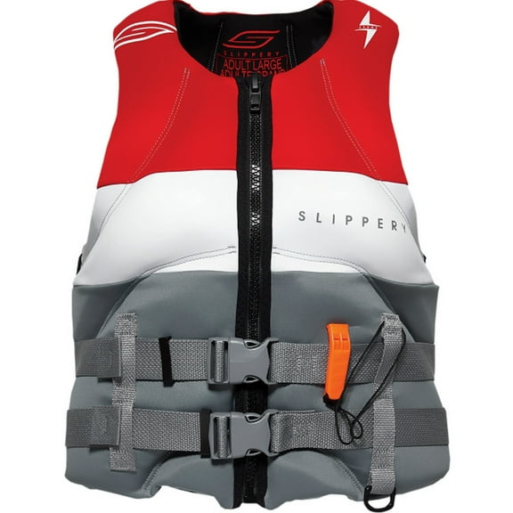 Slippery Surge Neo Mens Life Vest Charcoal/Red XS