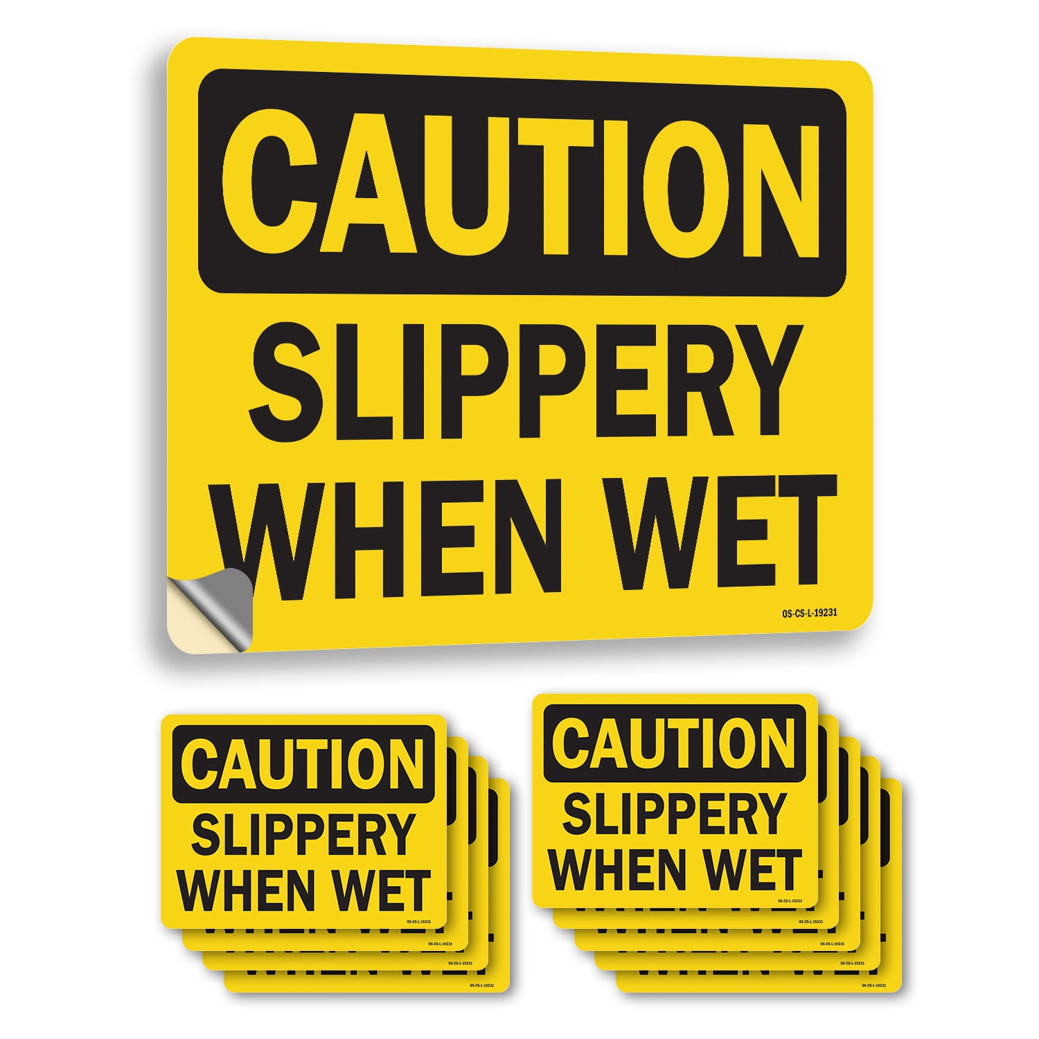 Slippery When Wet OSHA Caution Vinyl Decal Label 7 Inch X 5 Inch 10 slippery-when-wet-osha-caution-vinyl-decal-label-7-inch-x-5-inch-10