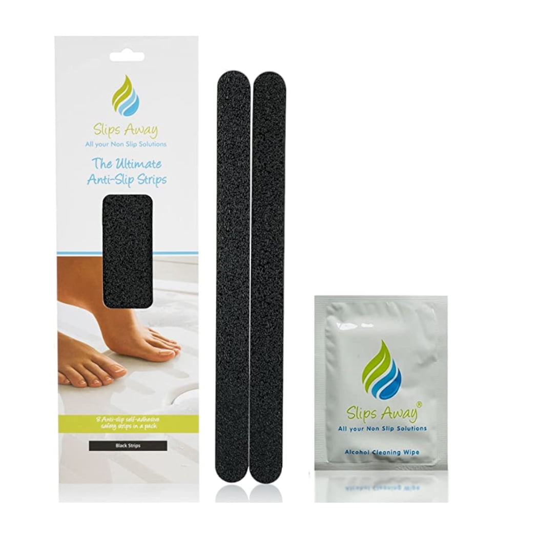 Slips Away Black Anti-Slip Strips 8 Pack for Safety