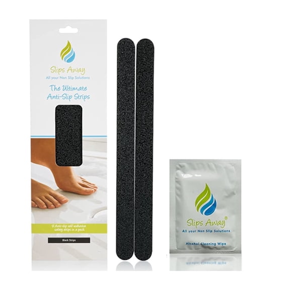 Ultimate Anti-Slip Grip: Self-Adhesive Safety Stickers - 8 Black Strips