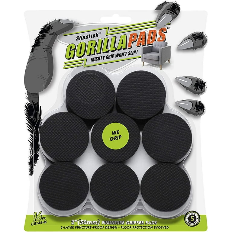 STOP FURNITURE MOVING & SLIDING ON HARD FLOOR SURFACES: Gorilla Gripper Pads  Protect Floors 4 100mm 