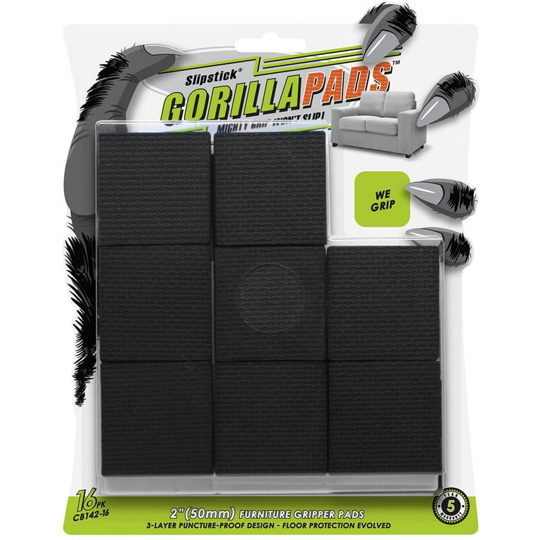 STOP FURNITURE MOVING & SLIDING ON HARD FLOOR SURFACES: Gorilla Gripper Pads  Protect Floors 4 100mm 
