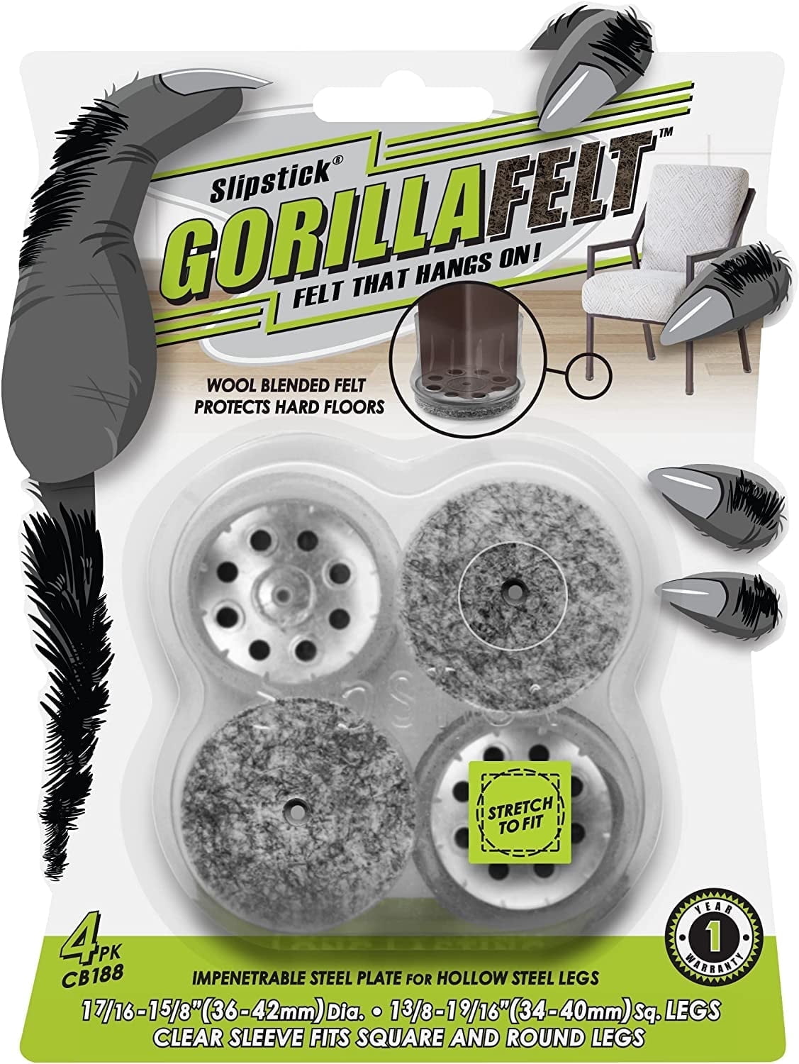1-3/8 - 1-3/4 inch 4-Pack