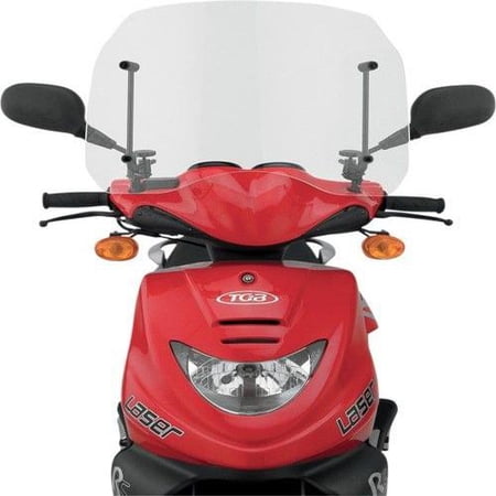 Slipstreamer Scoot 30 Universal Scooter Windshield, Clear Acrylic, 14-3/4" Wide x 16-1/4" Tall, Fits 8mm Mirror Threads (S-SCTR30-M)