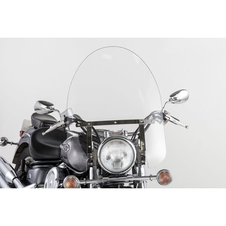 Slipstreamer SS-30-22CVQ 22in. Classic Windshield with Chrome Hardware - 22in. H x 23in. W - Clear