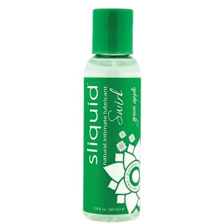 Sliquid Swirl Intimate Glide, Premium Water Based Flavored Personal Lubricant, Green Apple, 2 oz