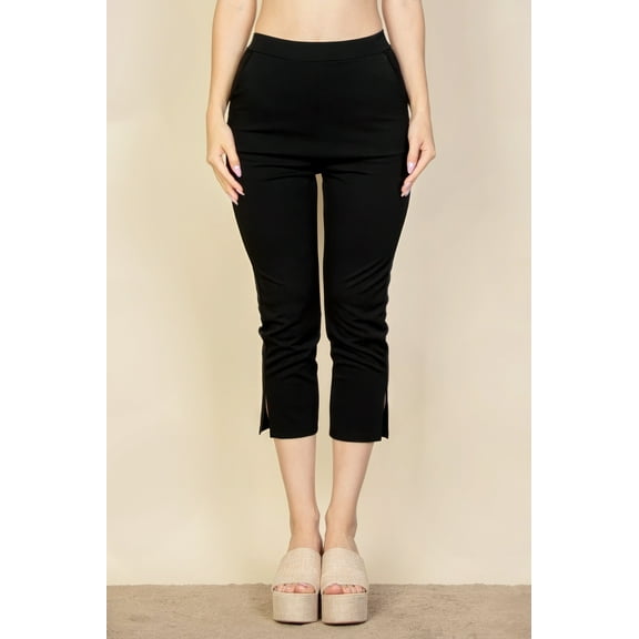 Slit Hem Cropped Pants