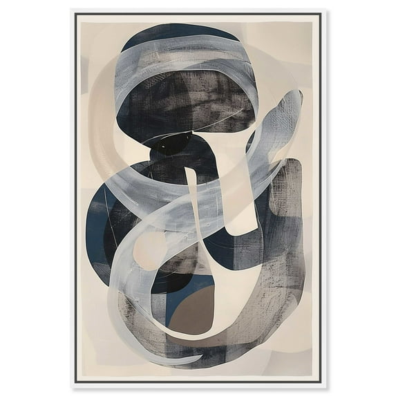 Slither Abstract Shapes Wall Art Canvas Wall Art by Art Remedy, White Floater Frame, 25" x 37"