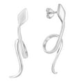 thumbnail image 1 of Slithering Coiled Snake Statement Sterling Silver Post Stud Earrings, 1 of 5