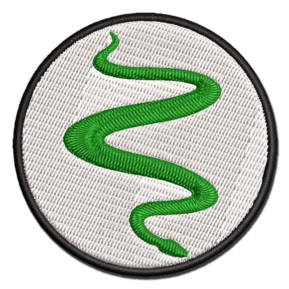 Slithering Snake Solid Applique Multi-Color Embroidered Iron-On Patch - 2.0 Inch Mini