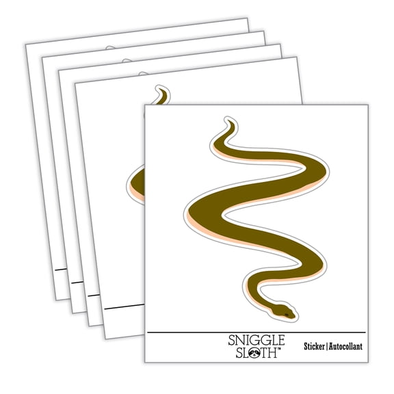 Slithering Snake Solid Car Window Bumper Water Bottle Phone Tablet Laptop Waterproof Vinyl Decal Sticker Set 5-Pack - Gloss Finish - 5.0"