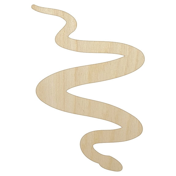 Slithering Snake Solid Wood Shape Unfinished Piece Cutout Craft DIY Projects - 4.70 Inch Size - 1/4 Inch Thick