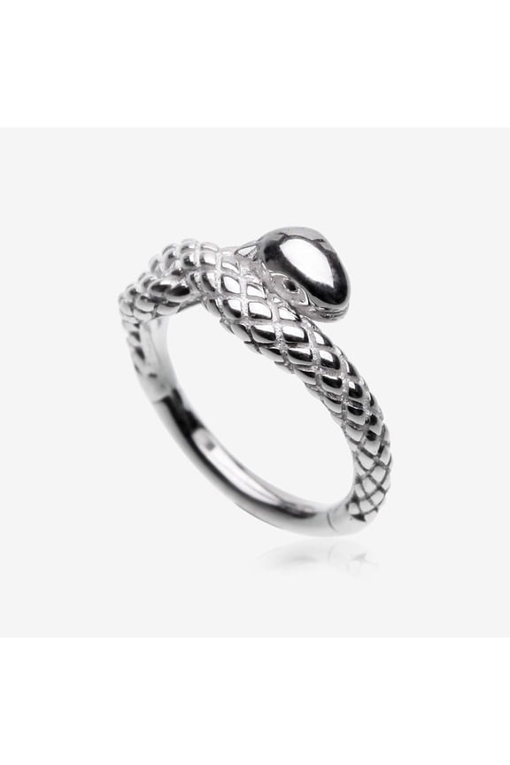 Slithering Snake Steel Seamless Clicker Hoop Ring