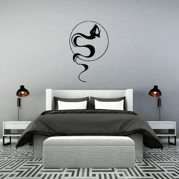 Slithering Snake and Moon Decal - 36 Inches
