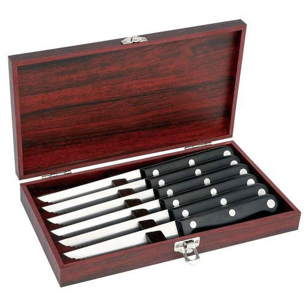 Slitzer Germany 7pc Steak Knife Set in Wood Box