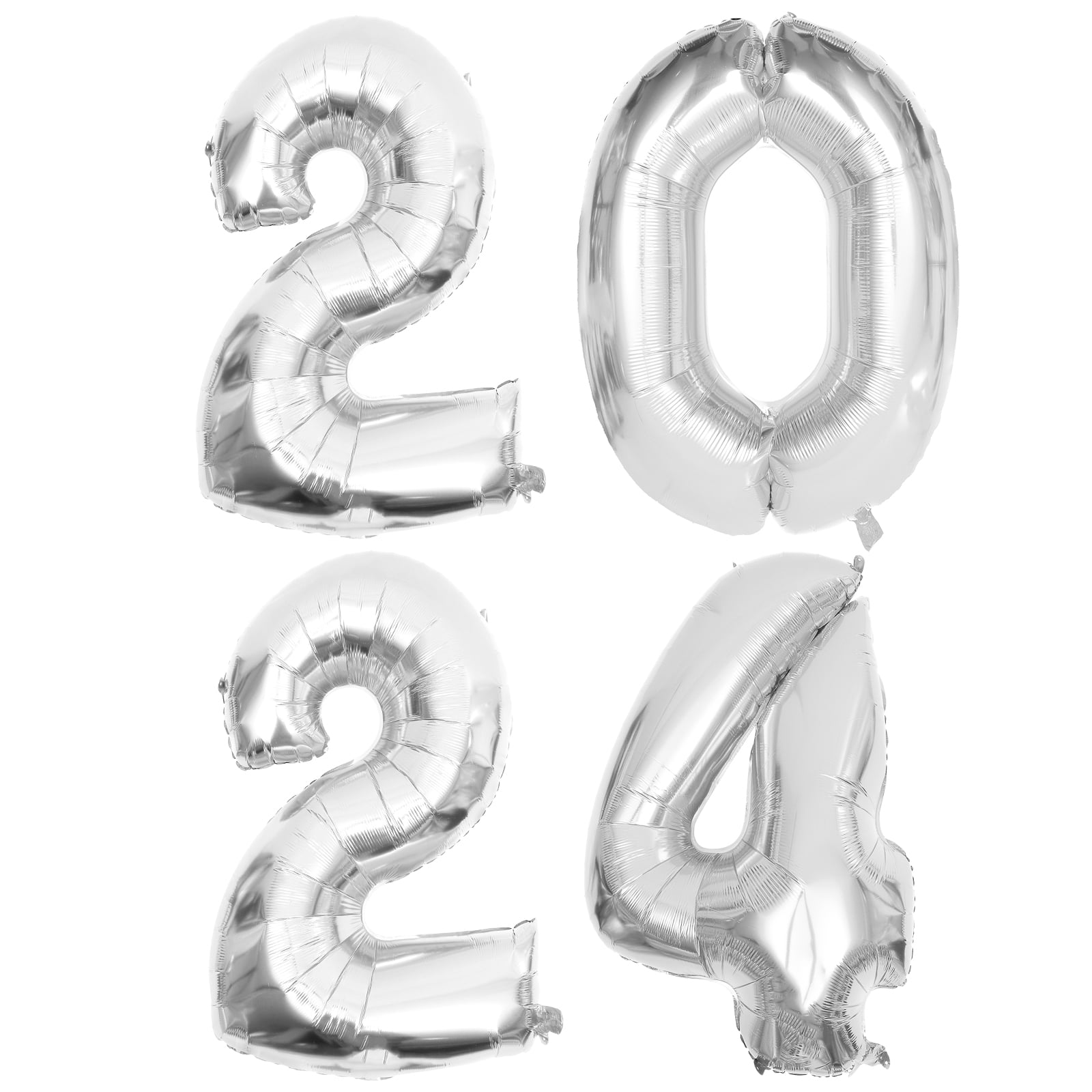 Sliver 2024 Balloon Numbers Balloons Ornament Big Ballons Wedding Decor Aluminum Foil