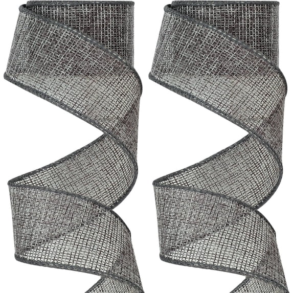 Sliver Burlap Wired Ribbon for Wrapping, 1-1/2 in Wired - Walmart.com