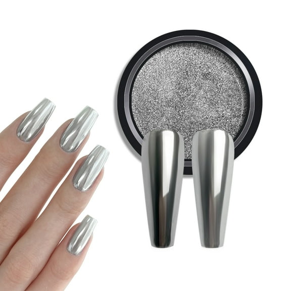 Sliver Colors Metallic Dust Chrome Nail Powder Kit,Sliver Chrome Nail Powder Mirror Effect Nail Art Pigment Decoration for Resin Craft & Nail Art