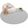 Sliver Gray Solid Area Rug 4', Minimalist Cloth Light Gray Linen ...
