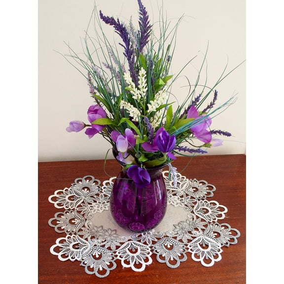 Sliver Lace Doily/ Placemat (14" SQ/ 11"x14")