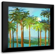 Slivka, Jane 12x12 Black Modern Framed Museum Art Print Titled - Sunny Palm Trees