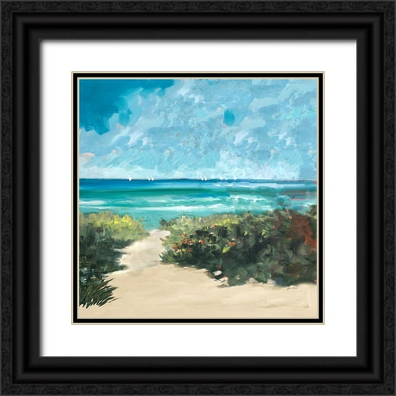 Slivka, Jane 12x12 Black Ornate Wood Framed with Double Matting Museum Art Print Titled - Oceanside I