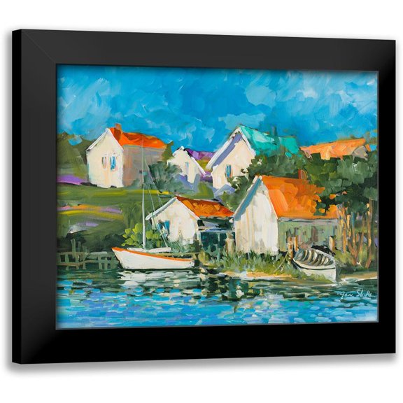 Slivka, Jane 14x12 Black Modern Framed Museum Art Print Titled - Lake Town