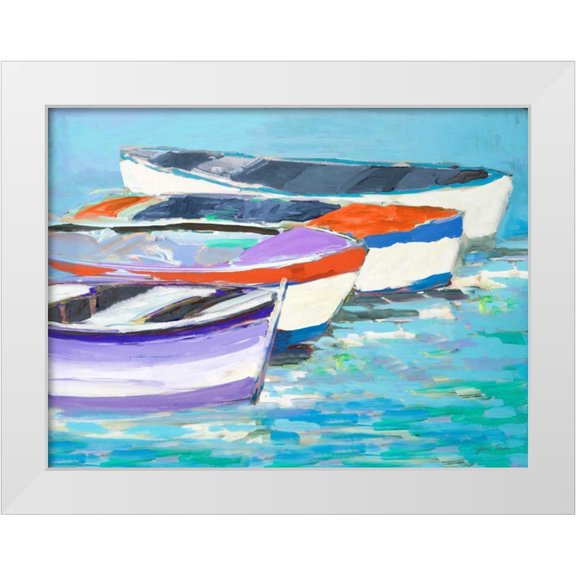 Slivka, Jane 14x12 White Modern Wood Framed Museum Art Print Titled - Keep Rowing
