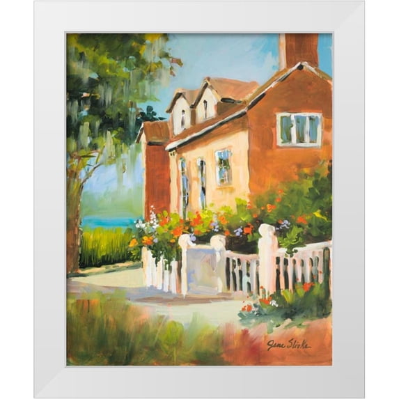 Slivka, Jane 15x18 White Modern Wood Framed Museum Art Print Titled - Summertime Cottage