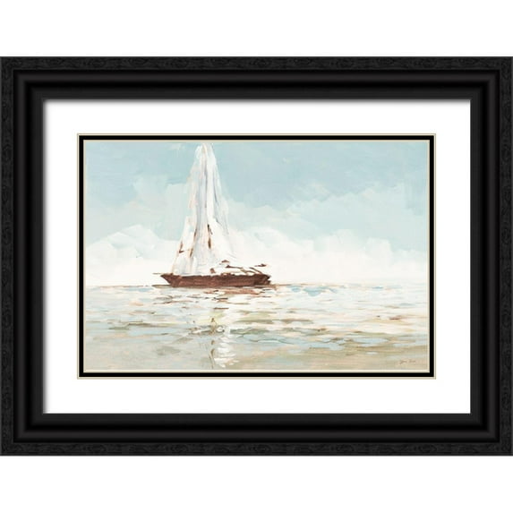 Slivka, Jane 18x13 Black Ornate Wood Framed with Double Matting Museum Art Print Titled - Sailing Journey