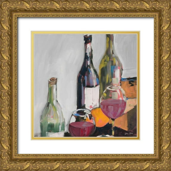 Slivka, Jane 20x20 Gold Ornate Wood Framed with Double Matting Museum Art Print Titled - Red Wine Tasting
